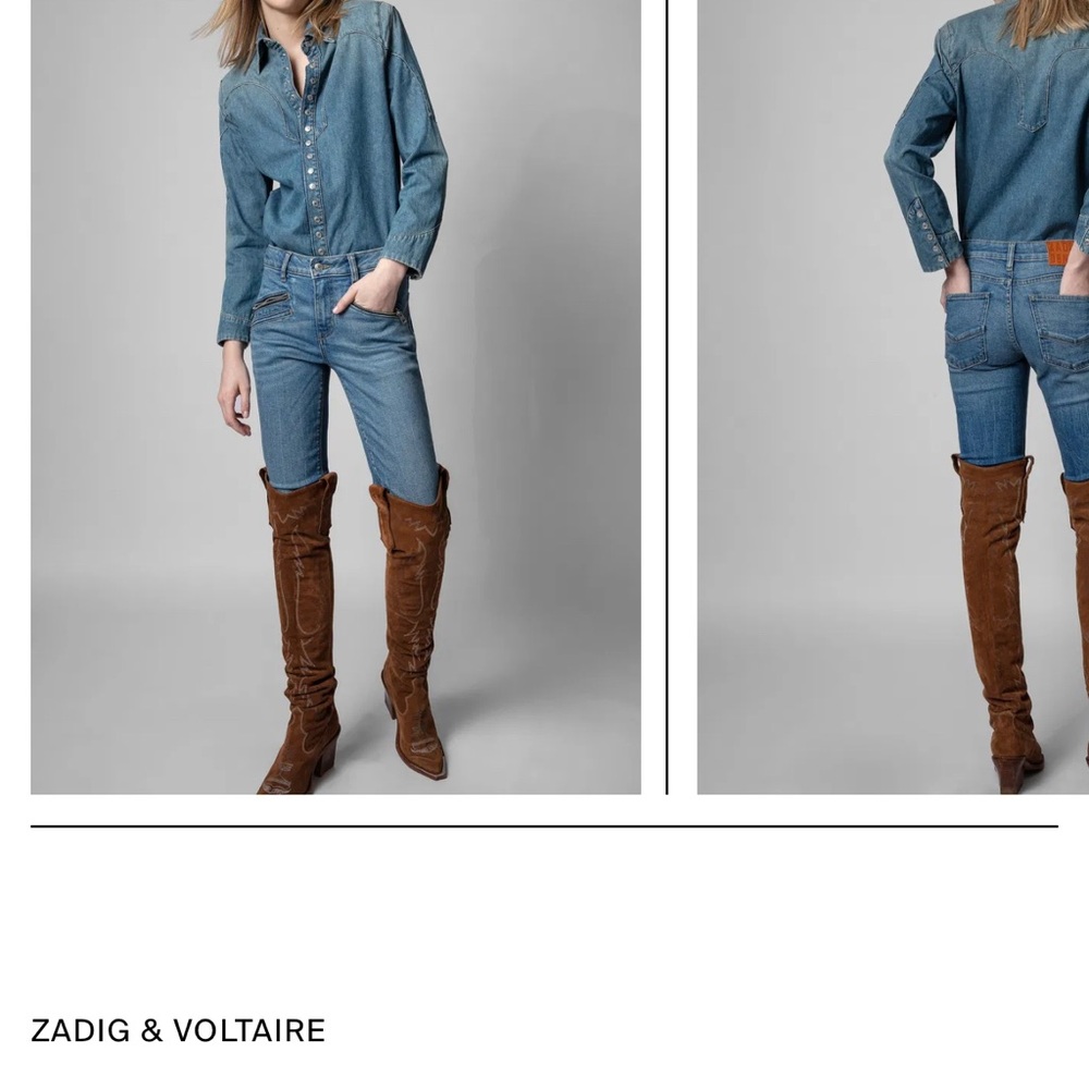 Zadig & Voltaire Thelmus Denim Shirt  NWOT - Picture 2 of 7